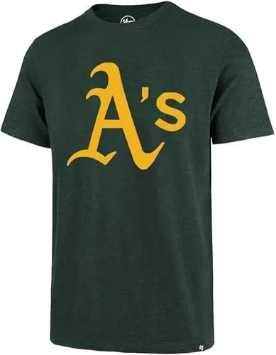 Close up of the primary logo screen print on the left chest of the t-shirt