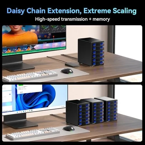 The CENMATE Aluminum 6 Bay 10Gbps Hard Drive Enclosure with Cooling compared in context