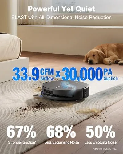The dock tray washing the rotating OZMO roller after a mopping cycle