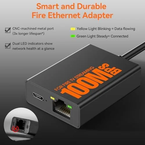 The Firestick Ethernet Adapter, Micro USB to RJ45 for Fire TV compared in context