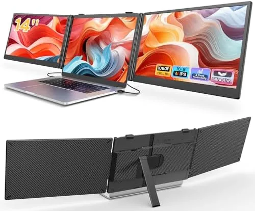 Laptop Screen Extender, 14'' FHD 1080P Ultra-Slim Triple Portable Monitor for Laptops, Two Cable Review: Tested and Rated