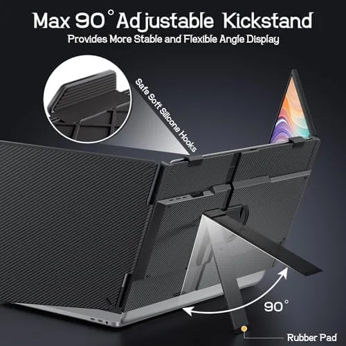 Another view of the Laptop Screen Extender, 14'' FHD 1080P Ultra-Slim Triple Portable Monitor