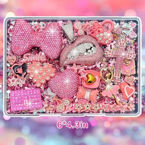 The Junk Case Charms Kit, Pink Junks Phones Cases 3D Rhinestone in real use