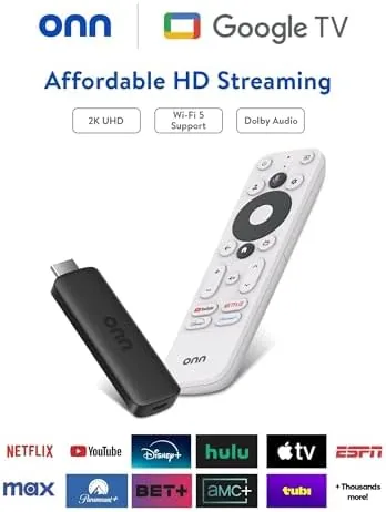 Close look at the IT'S BRAZILIAN onn Full HD Streaming Device, Google TV build quality