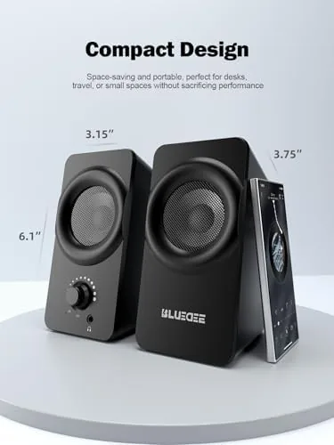 The Bluedee Computer Speakers for Desktop PC, Dual Driver PC Speakers compared in context