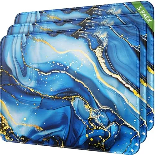 MROCO 3-Pack Mouse Pads, 30% Larger Surface, 8.5 x 11 in, Blue Marble | Review: Tested and Rated