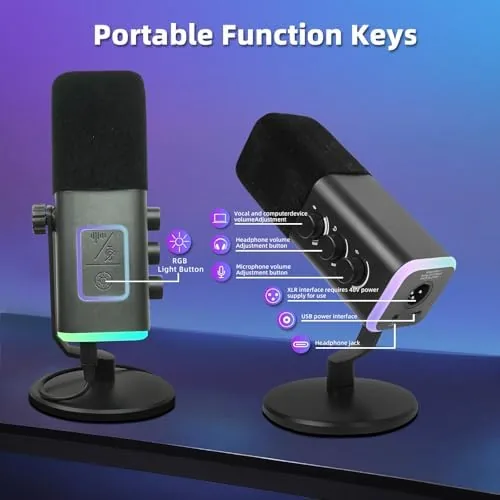 Close look at the VCOM XLR/USB Gaming Microphone for PC,Dynamic Computer Mic for Streaming build quality