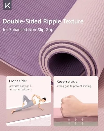 Detail shot of the KEEP Yoga Mat 7mm Thick Non Slip - Extra Cushion features