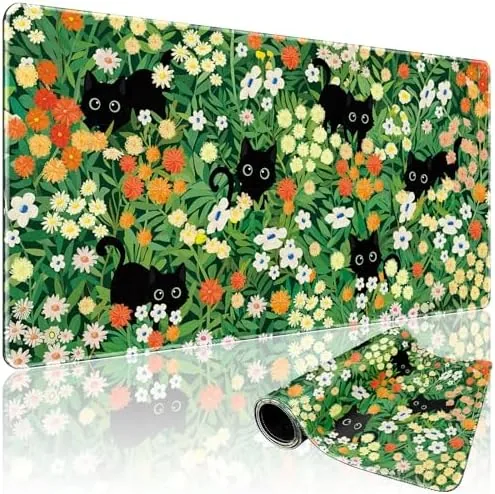 Cute Flower Cat Large Gaming Mouse Pad Desk Mat 31.5"x15.7" | Extended Mousepad, Non-Slip Review: Tested and Rated