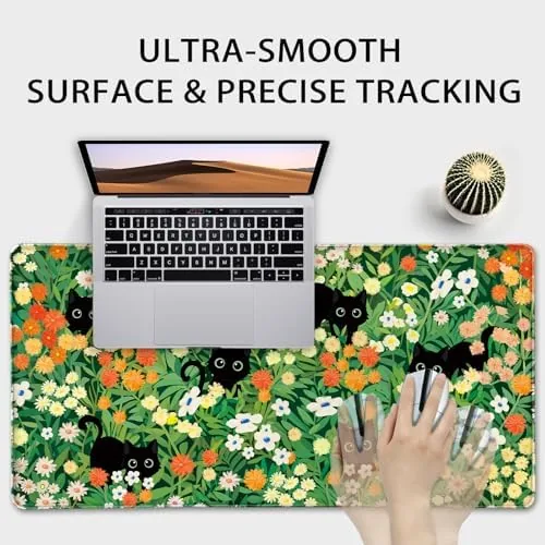 Another view of the Cute Flower Cat Large Gaming Mouse Pad Desk Mat 31.5"x15.7"