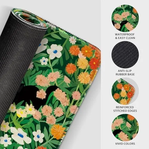The Cute Flower Cat Large Gaming Mouse Pad Desk Mat 31.5"x15.7" compared in context