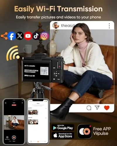 The 4K camera side by side with a smartphone showing the difference in zoom reach