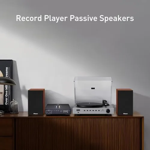 Another view of the Elimavi Passive Bookshelf Speakers, Requires a Receiver or Amplifier, Brown