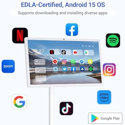 The 22-Inch Portable TV on Wheels, 1080p Portable Touch Screen Monitor in real use