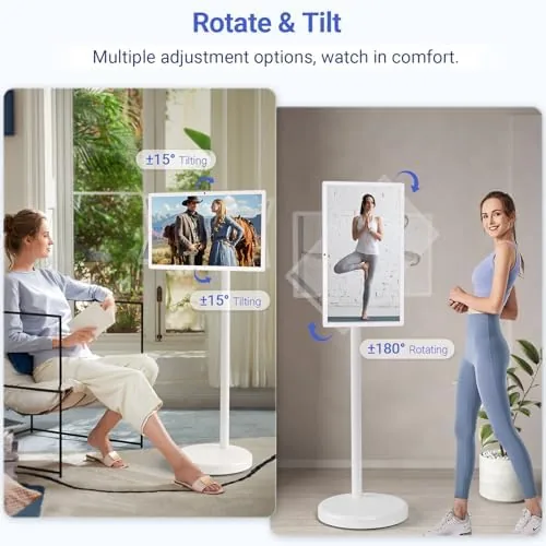 Another view of the 22-Inch Portable TV on Wheels, 1080p Portable Touch Screen Monitor