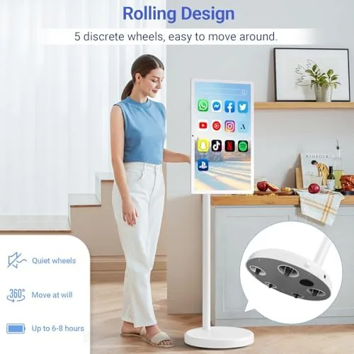 The 22-Inch Portable TV on Wheels, 1080p Portable Touch Screen Monitor compared in context