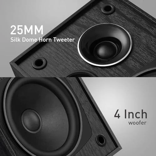 The Elimavi Passive Bookshelf Speakers, Requires a Receiver or Amplifier, Black in real use