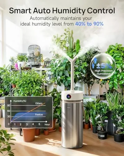The Feekaa Stainless Steel Humidifier, 8L/2.1Gal Cool Mist Humidifiers for Bedroom in real use