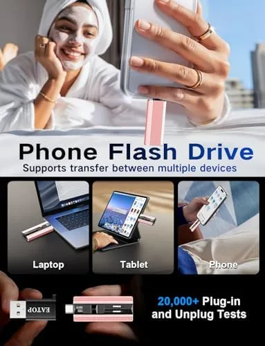 Close look at the EATOP 512GB Dual Interface Flash Drive, No App Required, Portable build quality