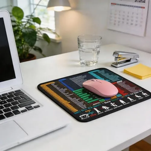 The Mouse Pad with Excel/Word/PPT/Windows Keyboard Shortcuts Cheat Sheet ,  11.8"x9.8" in real use