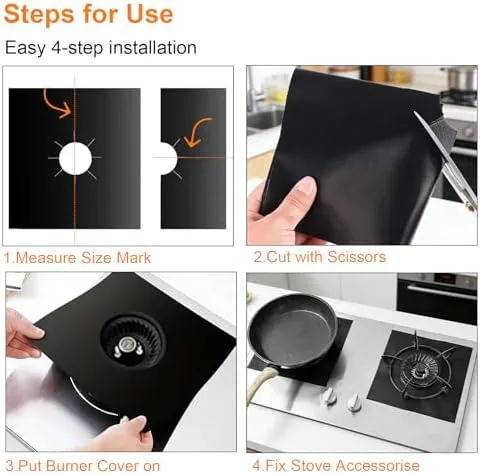 Another view of the Stove Burner Covers 10 Pack, 10.6x10.6 Inch Gas Stove Top