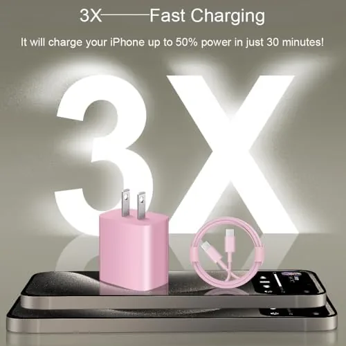 Close look at the iPhone 17 16 15 Charger Fast Charging 2+2Pack 20W USB build quality