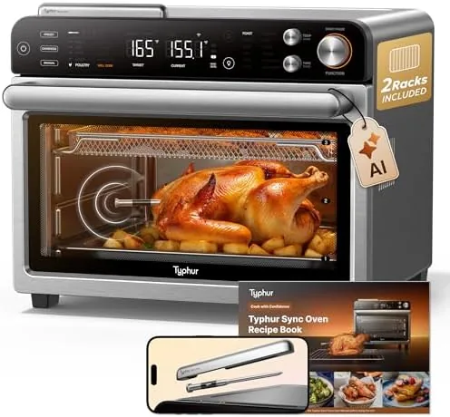Typhur Sync Oven with Smart Wireless Meat Thermometer Probe, 12‑in‑1 Countertop Airfryer Toaster Oven Review: Tested and Rated