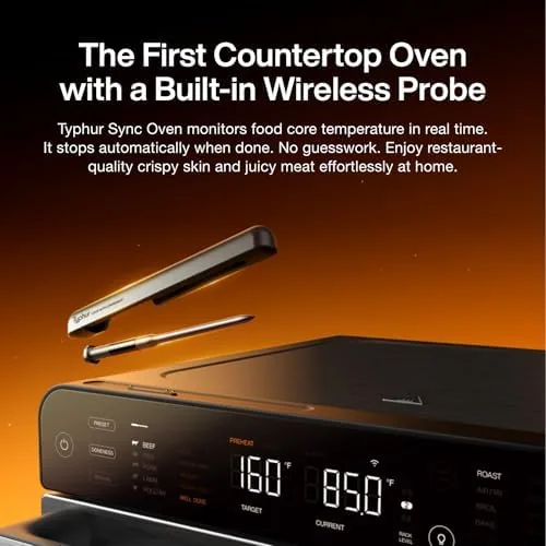 Close look at the Typhur Sync Oven with Smart Wireless Meat Thermometer Probe, 12‑in‑1 build quality