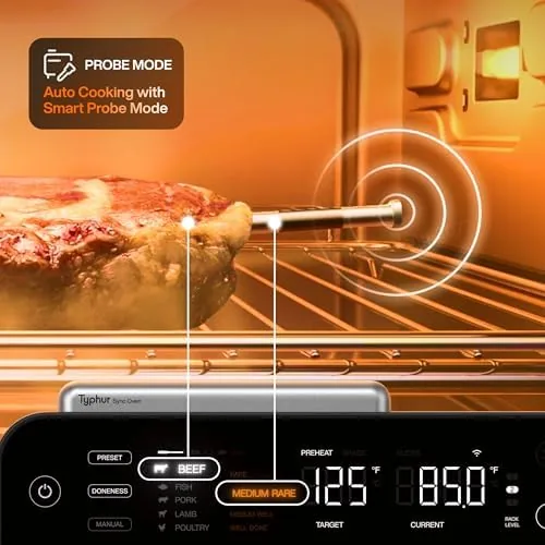 Another view of the Typhur Sync Oven with Smart Wireless Meat Thermometer Probe, 12‑in‑1