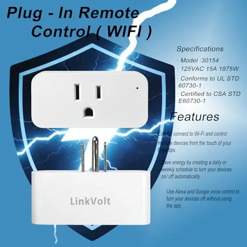 The LINKVOLT Smart WiFi Plug Compatible with Alexa and Google Home compared in context