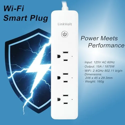 Close look at the LINKVOLT Smart Power Strip WiFi Surge Protector Alexa Google Home build quality