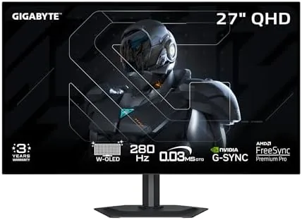 Overview of the GIGABYTE - MO27Q28GR - 27" W-OLED Gaming Monitor - QHD