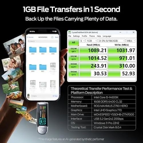 Testing the MOVE SPEED 128GB USB Drive with Smart Display 1090MB/s USB over two weeks