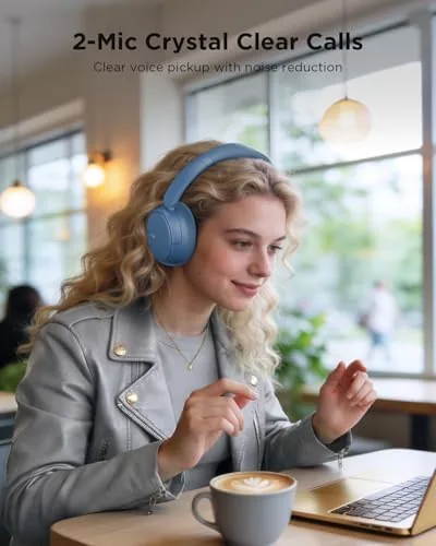 The TALIX H30 Hybrid Active Noise Cancelling Headphones, 110H Playtime Hi-Res in real use
