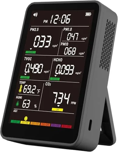 16-in-1 Indoor Air Quality Monitor, High-Precision Multi-Parameter Smart Air Quality Tester with HD Real-Time Review: Tested and Rated