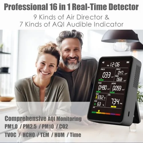 Close look at the 16-in-1 Indoor Air Quality Monitor, High-Precision Multi-Parameter Smart Air Quality build quality