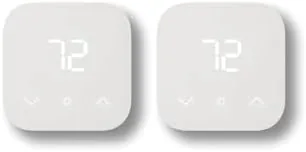 Close up of the Amazon Smart Thermostat showing the display and the control ring