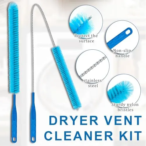 The vacuum attachment kit next to a manual brush rod and a service truck