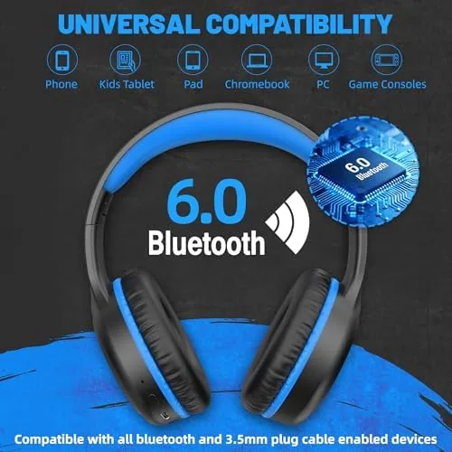 Another view of the UKELALA U2B ANC Wired & Wireless Bluetooth 6.0 Headphones Foldable