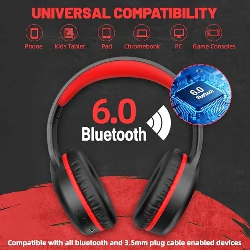Another view of the UKELALA U2B ANC Wired & Wireless Bluetooth 6.0 Headphones Foldable