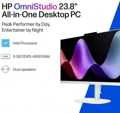 Side profile of the HP OmniStudio showing the thin display and ports