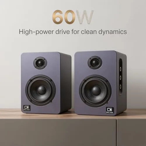 Close look at the 60W Desk Speakers for PC, Bluetooth 5.3 DSP, 24-Bit Optical build quality