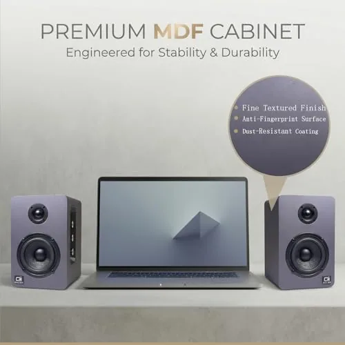Another view of the 60W Desk Speakers for PC, Bluetooth 5.3 DSP, 24-Bit Optical