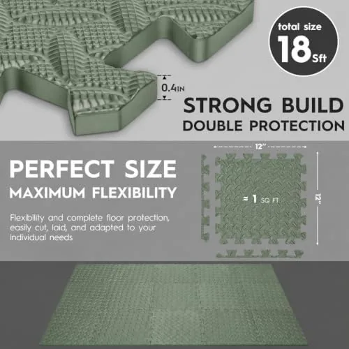 Close look at the 18 Pcs EVA Foam Floor Tiles, Puzzle Exercise Mat Set build quality