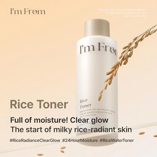 Another view of the I'm From Rice Toner, Korea Glow Milky Rice Toner, niacinamide