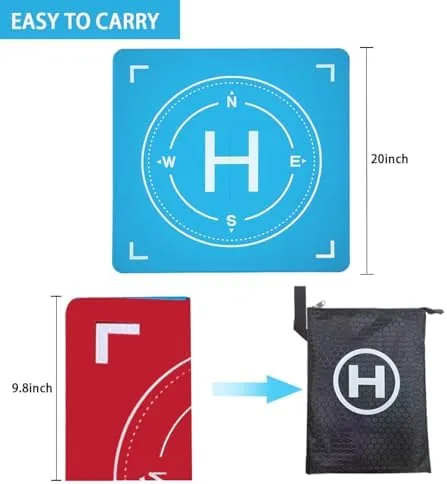 Close look at the Drone Landing Pad Weighted, Foldable Launch Pad for DJI Drone build quality