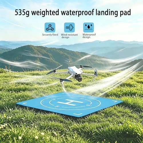 The Drone Landing Pad Weighted, Foldable Launch Pad for DJI Drone in real use
