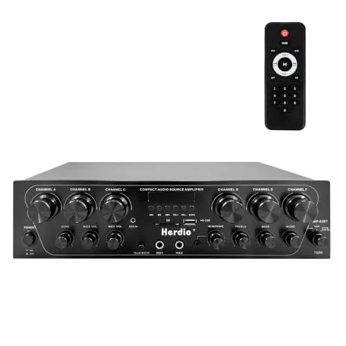 Overview of the Herdio Bluetooth 5.3 Home Audio Amplifier - 6 Channel 750W