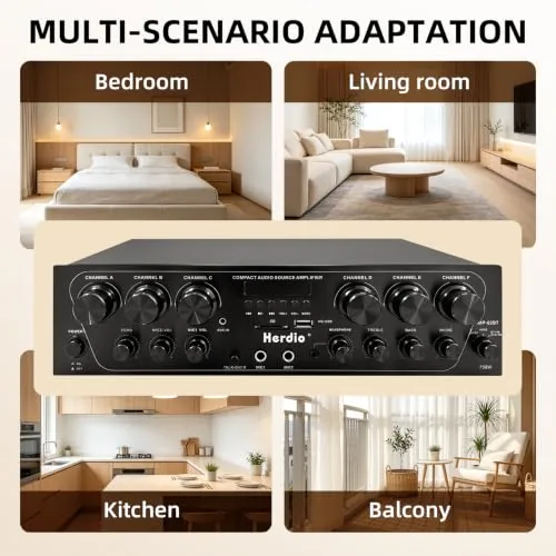 Testing the Herdio Bluetooth 5.3 Home Audio Amplifier - 6 Channel 750W over two weeks