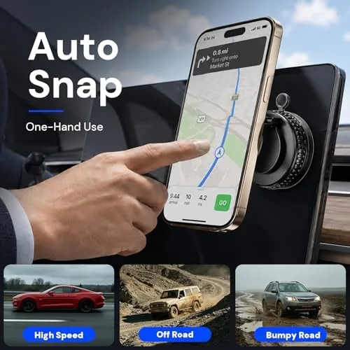 The mount holding an iPhone Pro Max securely after a rough road drive